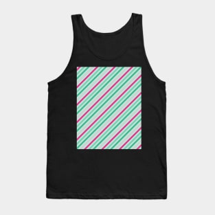 Fruity Pink Green Stripes Angled Lines Sage Magenta Girly Girl Tropics Tropical Tank Top